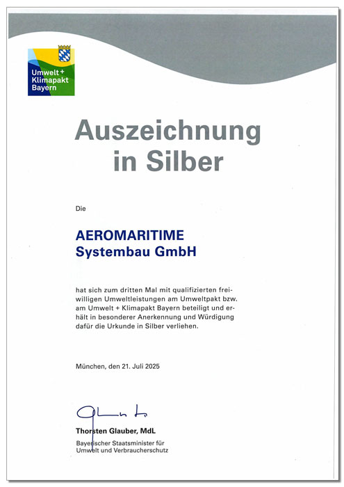 Our certificate – a visible symbol of our environmental commitment